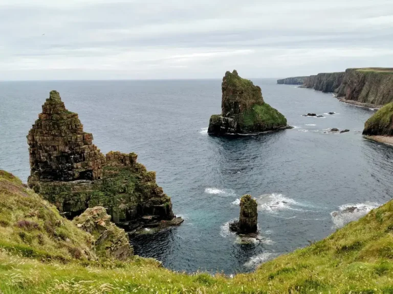 The Duncansby Stacks off the Caithness Coast in Scotland.