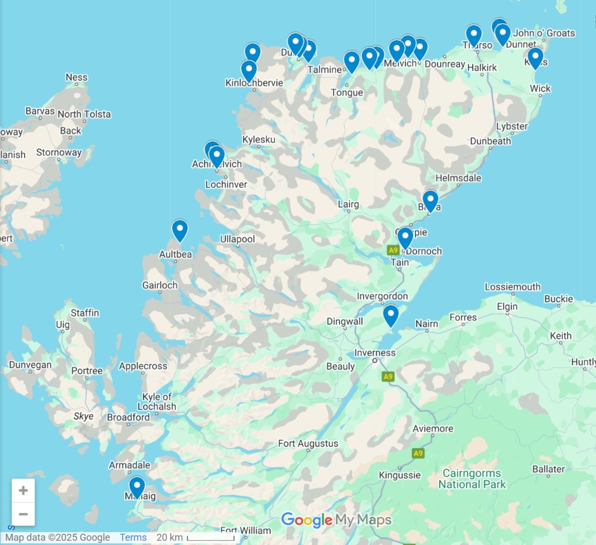 Interactive Map of North Coast 500 Beaches