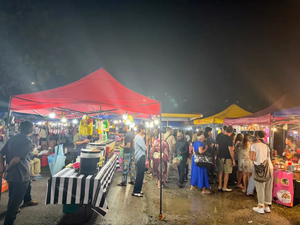 Bustling night market in Langkawi, Malaysia